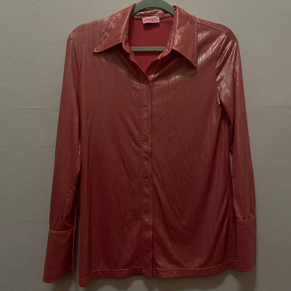 Kate Spade Button Down Sparkle Glisten Top